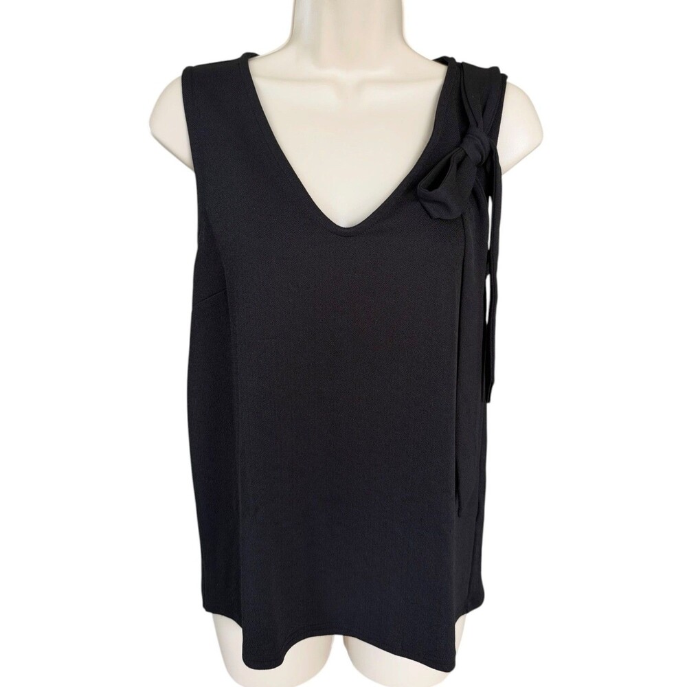 Banana Republic Women's Sleeveless Career Top Bow Knot Stretch Size XS Black